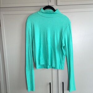 Mint Green Turtleneck Long Sleeve Top
